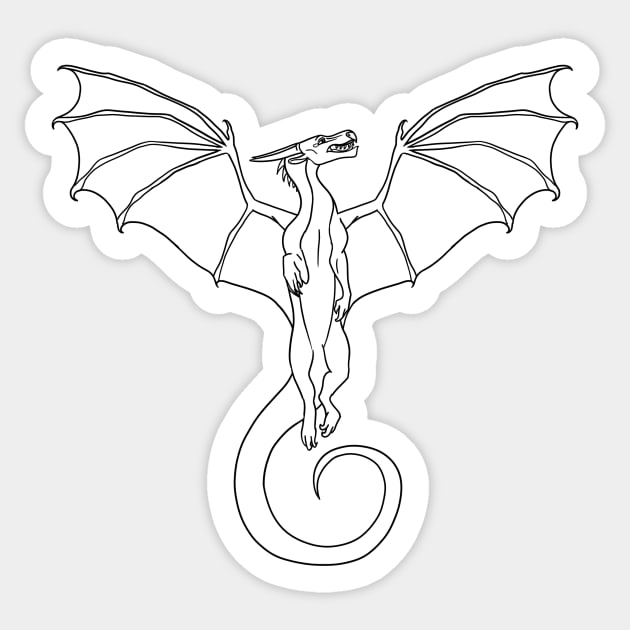 Wings of Fire • NightWing • Outline Sticker by FalconArt